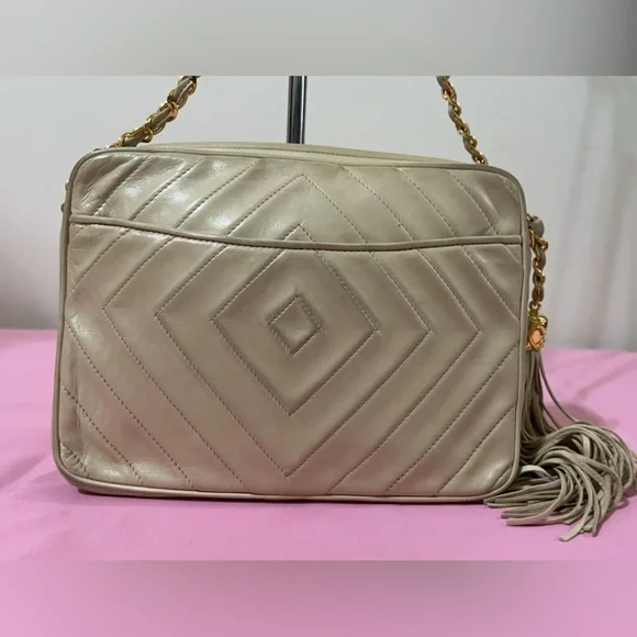 Chanel Lambskin Diamond CC Tassel Camera Bag - Picture 4 of 16